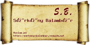 Sárkány Balambér névjegykártya
